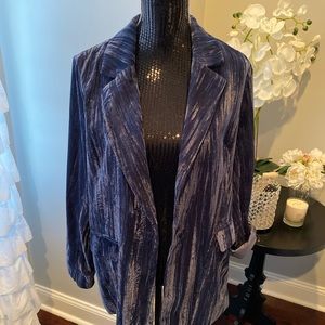 Blue velvet pants suit TopShop